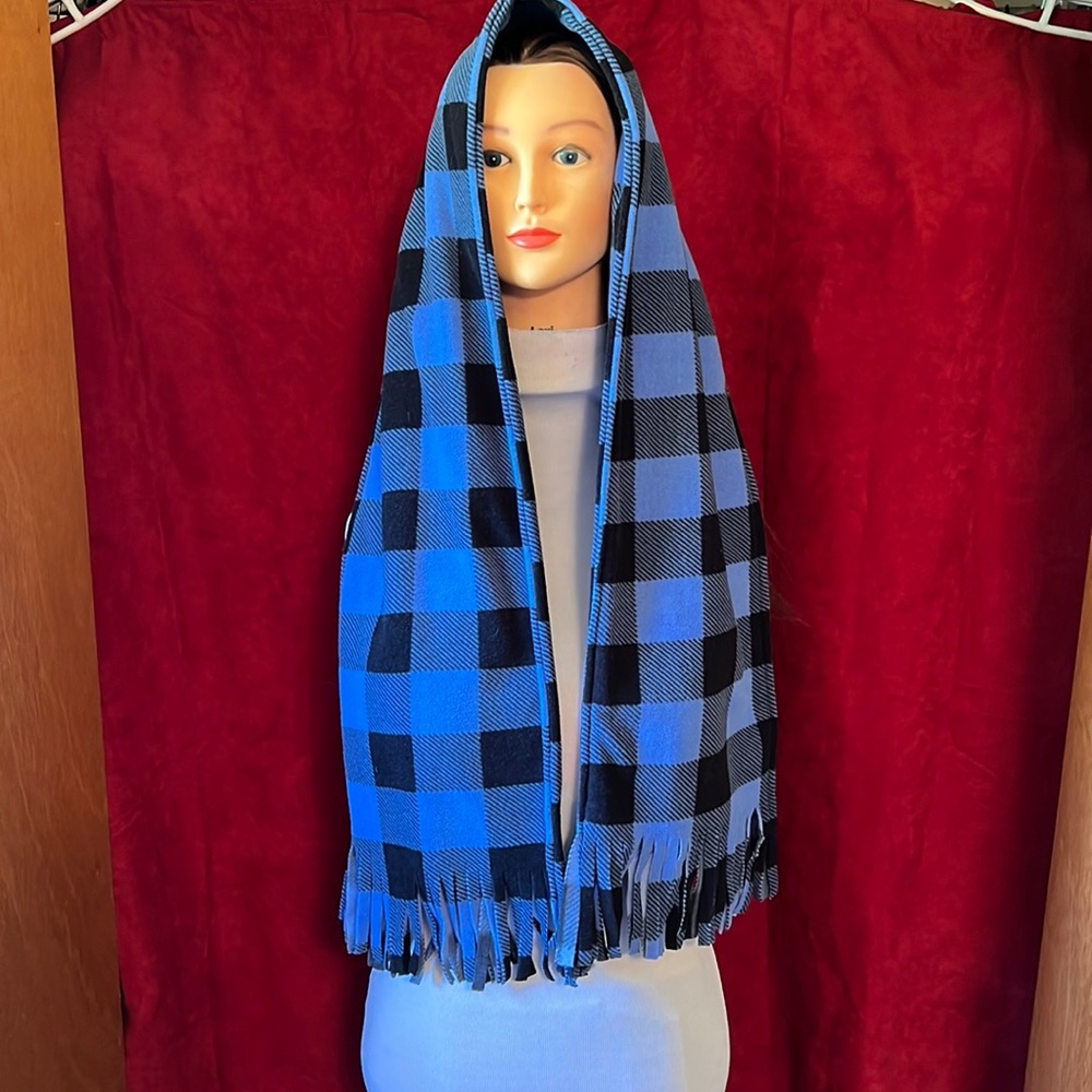 Black Blue Checkered Scarf